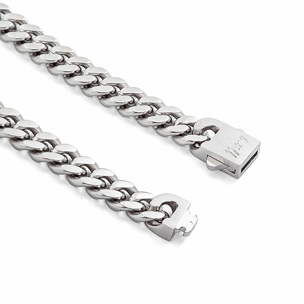 BG138W B.Tiff 8mm Flat Cuban Link Bracelet