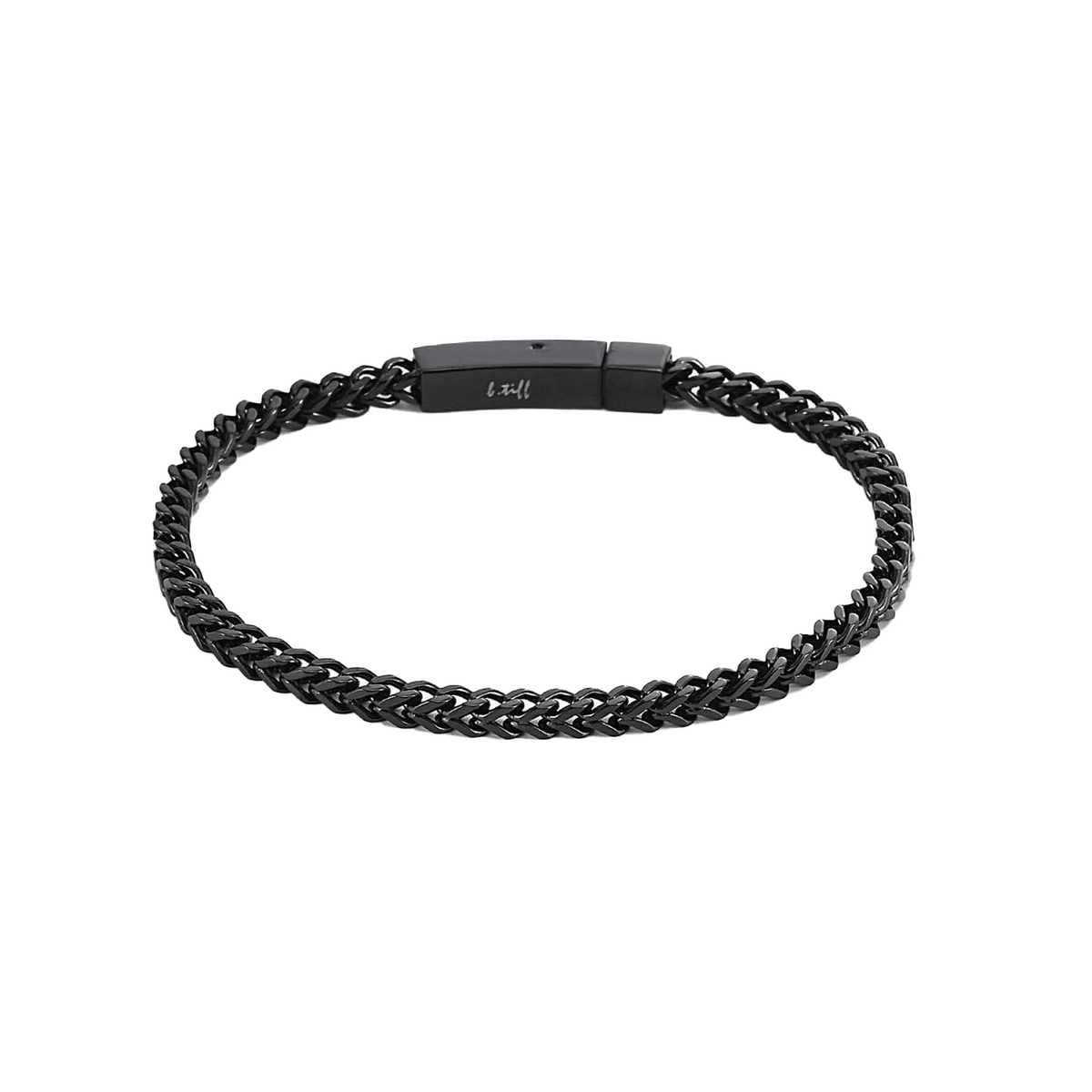 BG140B B.Tiff Black Franco Link Bracelet