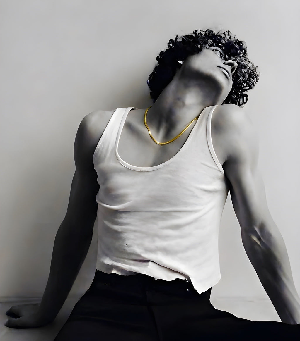 C004G B.Tiff Gold Plated Herringbone Chain Necklace/ 4mm