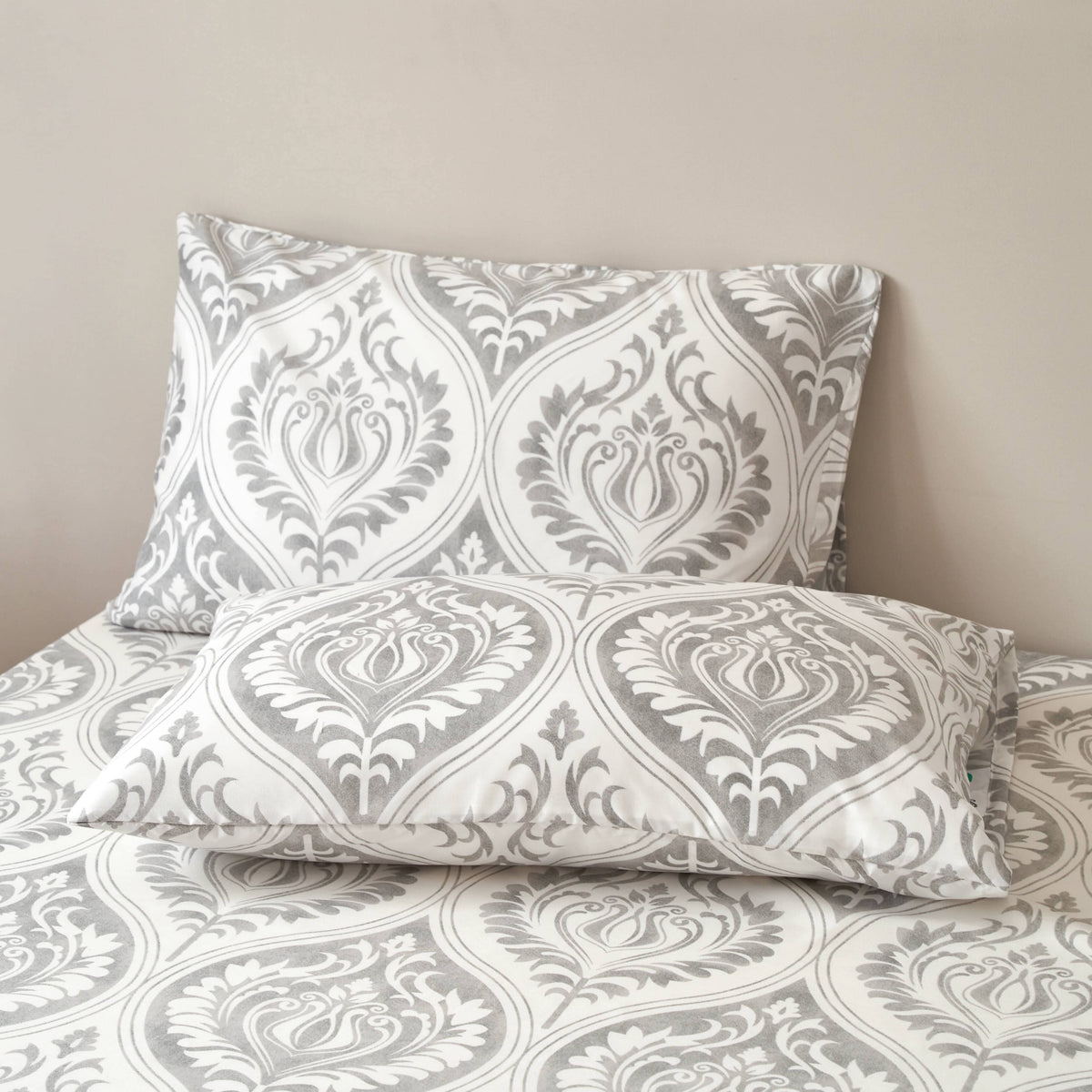 Tache Dreamy Moon Sky Ogee Damask Heather Gray White Pillowcases (TB300)