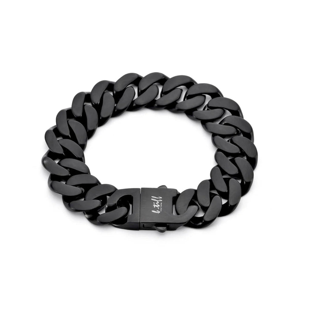 BG160B B.Tiff 16mm Black Flat Cuban Link Bracelet