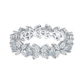 Four-Leaf Clover D-Color VVS1 Moissanite Engagement Ring in Sterling Silver with White Gold Plating