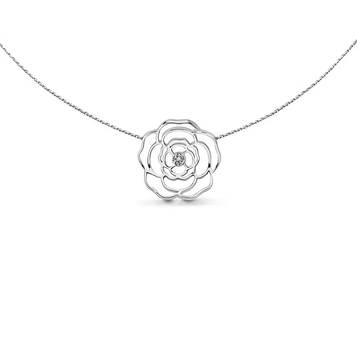 PT308W B.Tiff Rosé Silver Pendant Necklace