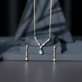 Natural Ethiopian Opal and Moissanite Teardrop Jewelry Set