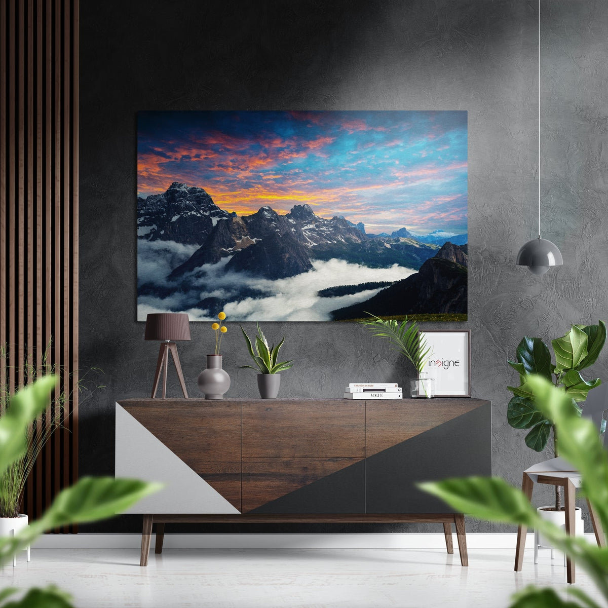 Mountain View Brushed Aluminium Dibond Wall Art
