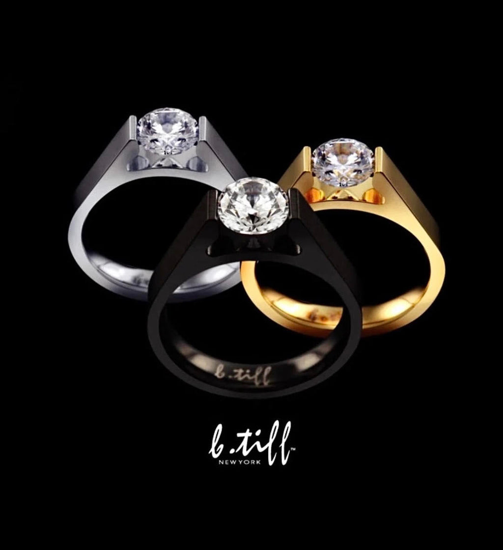 RG096G B.Tiff Gold Tension .75 ct Round Solitaire Engagement Ring