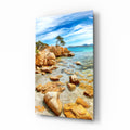 Beach View Glass Wall Art