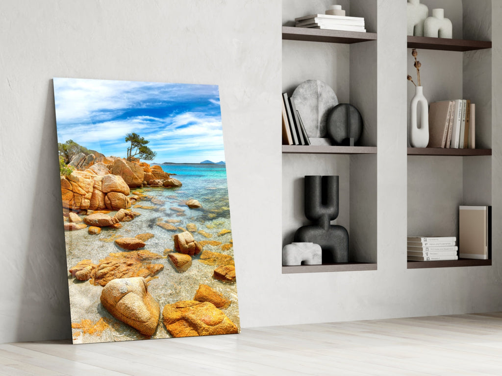 Beach View Glass Wall Art